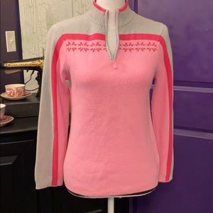 EUC, pink snowflake sweater